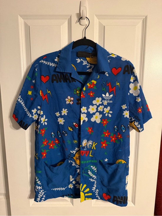 adidas Other - Adidas x Pharrell Williams Doodle Camp Shirt Blue M